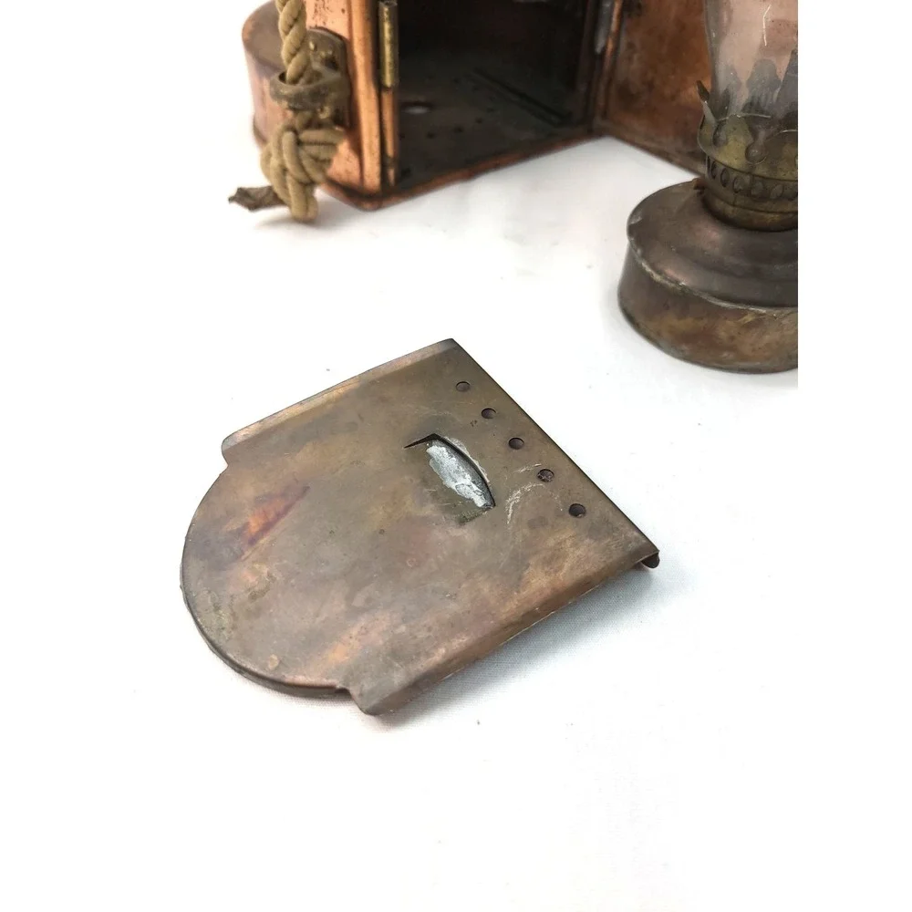 Vintage TOPLICHT‎ Copper & Brass Masthead Ship Lantern | Nautical Fresnel Lens